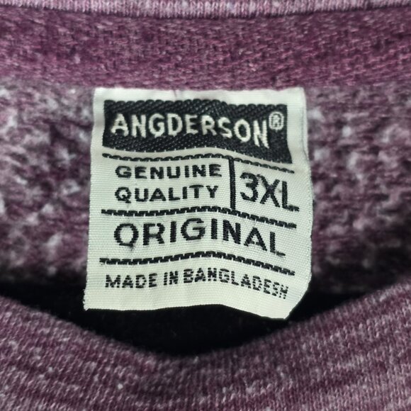 Angderson Arizona USA Embroidered Striped Mens 3XL Long Sleeve Purple Sweatshirt - Picture 4 of 7